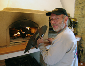 Dan and wood fired pizza oven at villa