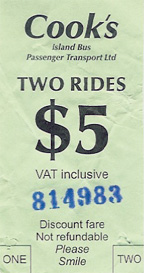 Rarotonga bus ticket