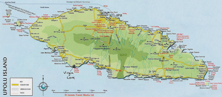 Upolu Samoa map