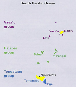Kingdom of Tonga map