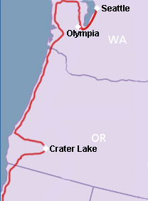 Washington & Oregon Auto Route