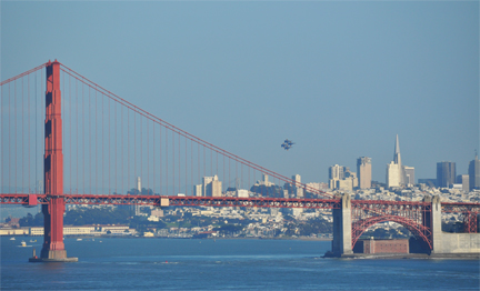 Blue Angles over Golden Gate Bridge