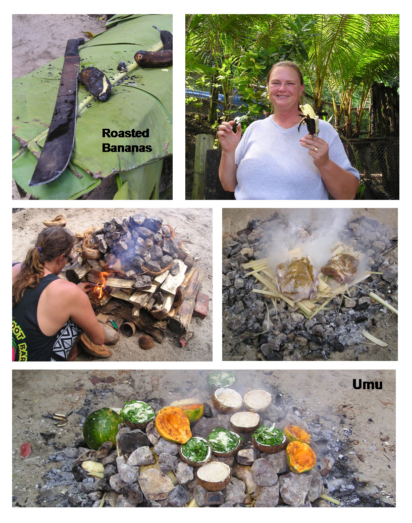 Roasted Bananas & Umu, Tisa's Barefoot Bar, American Samoa